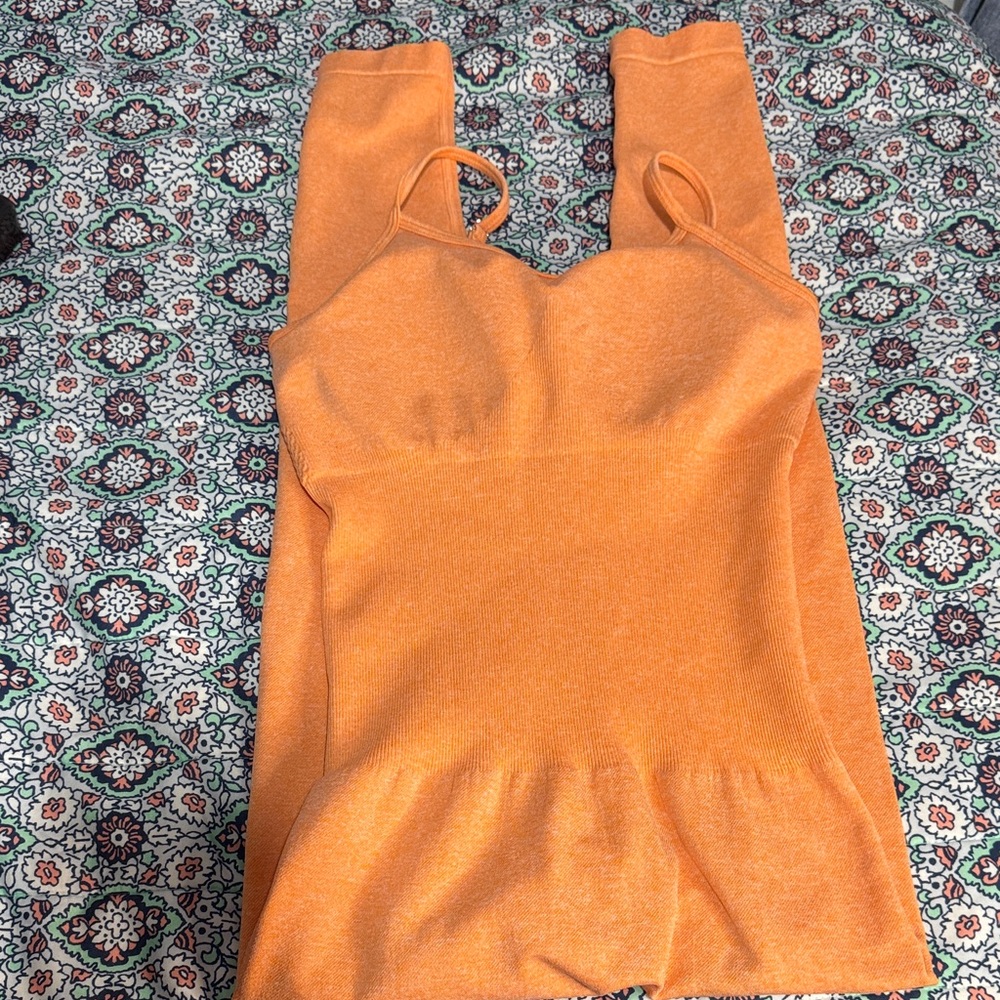 Athletic pant jumpsuit Orange size L